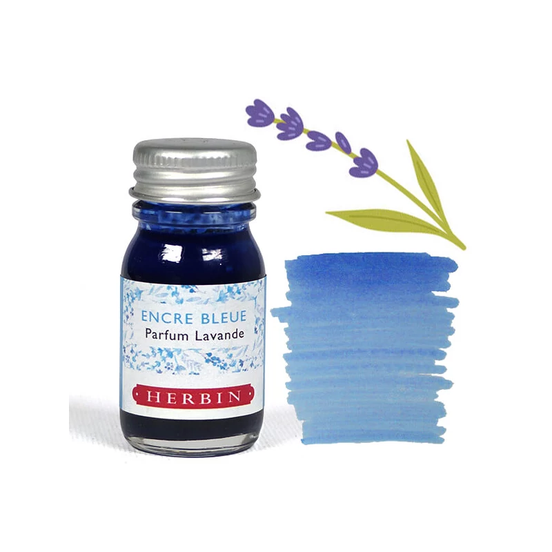 Cerneală parfumată, J. Herbin, 10 ml - cerneală albastră, parfum de lavandă