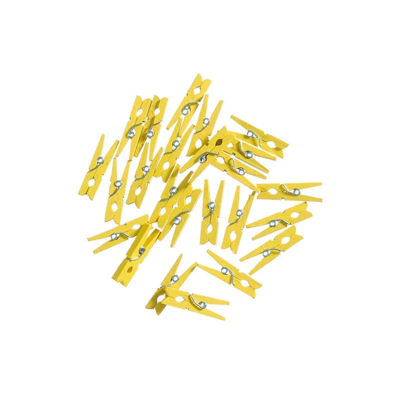 Cleme lemn , 30 mm, 24 buc - galben