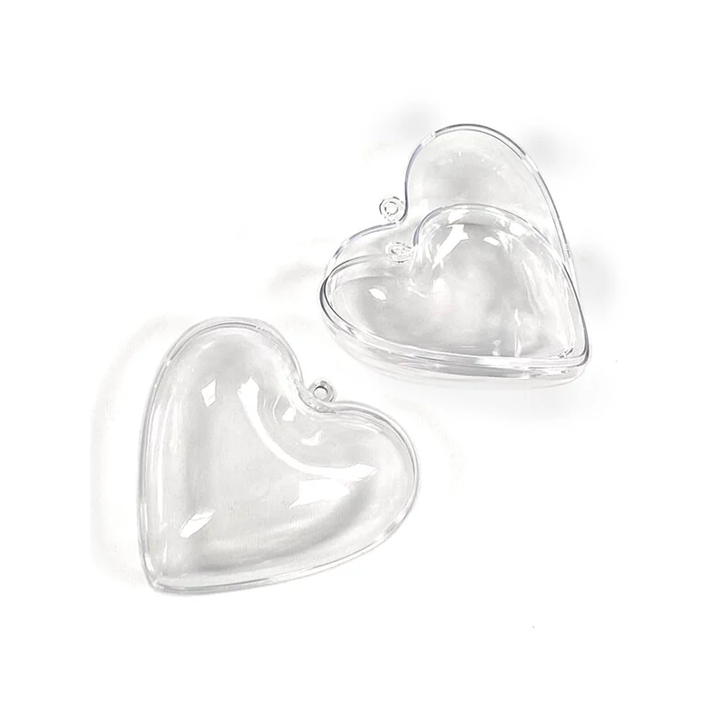 Inimă din plastic din două părți - 8 cm
