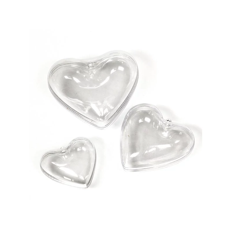 Inimă din plastic din două părți - 8 cm