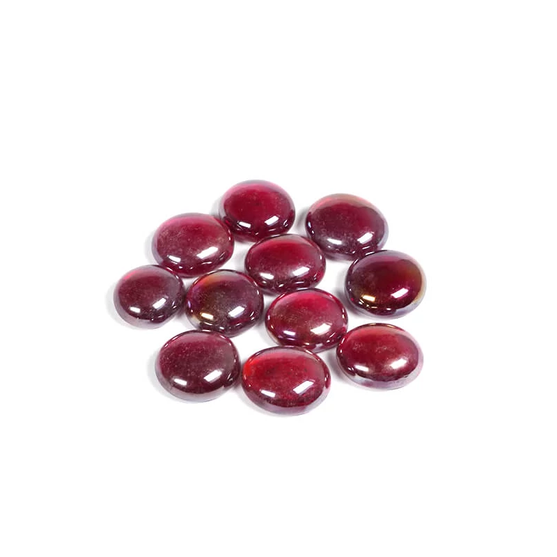 Pietre decorative sticlă rotunde, transparente, 50 g - roșu