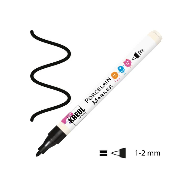 Porcelánfilc, Porcelain Marker - 34 kontúr fekete, fine