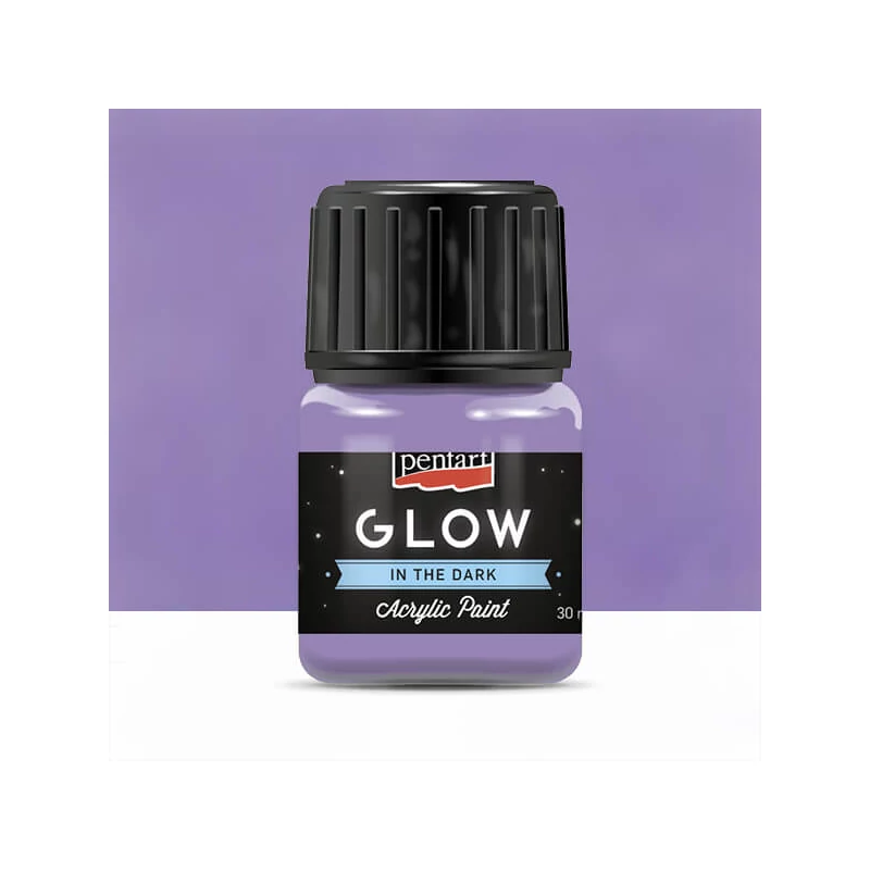 Vopsea acrilică Pentart Glow care strălucește în întuneric, 30 ml - violet