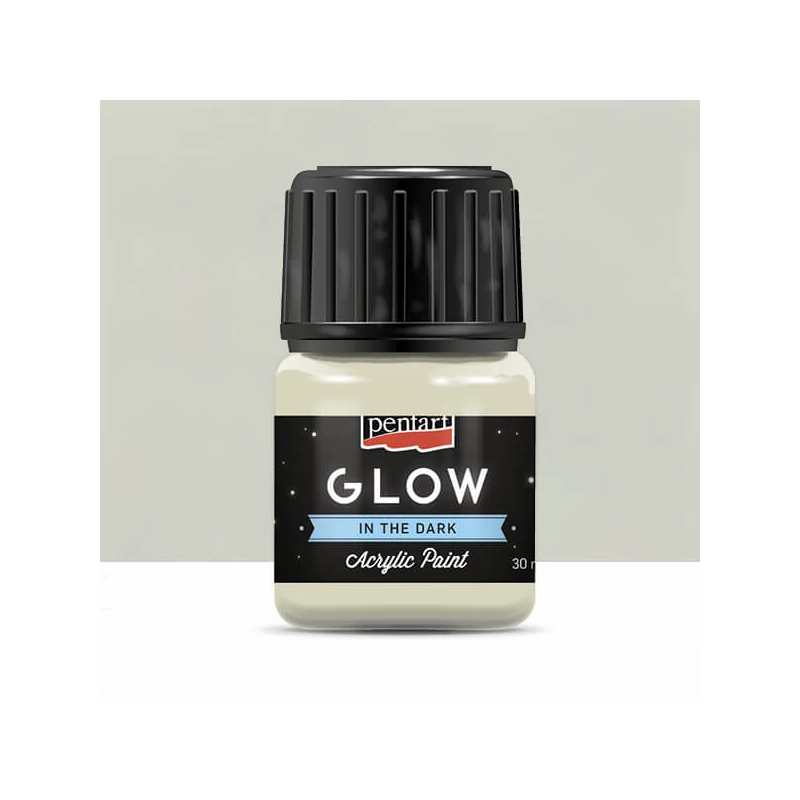 Vopsea acrilică Pentart Glow care strălucește în întuneric, 30 ml - alb verzui