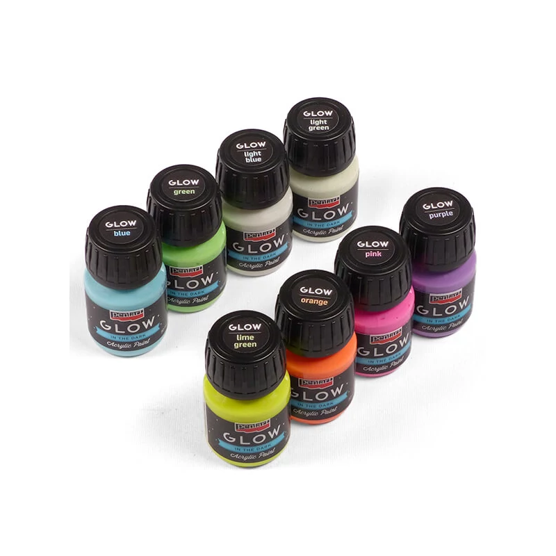 Vopsea acrilică Pentart Glow care strălucește în întuneric, 30 ml - portocaliu