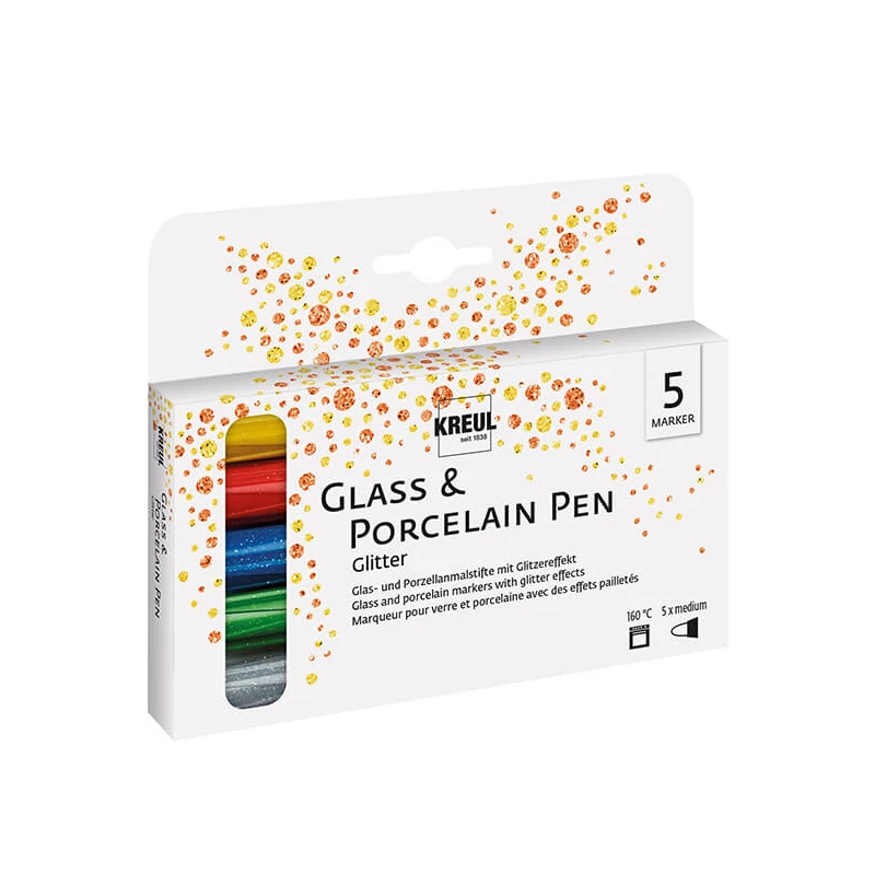 Üveg- és porcelánfilc készlet, Kreul Glitter
