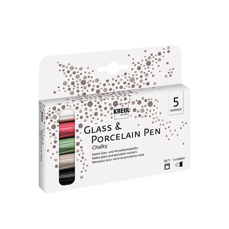 Üveg- és porcelánfilc készlet, Kreul Chalky