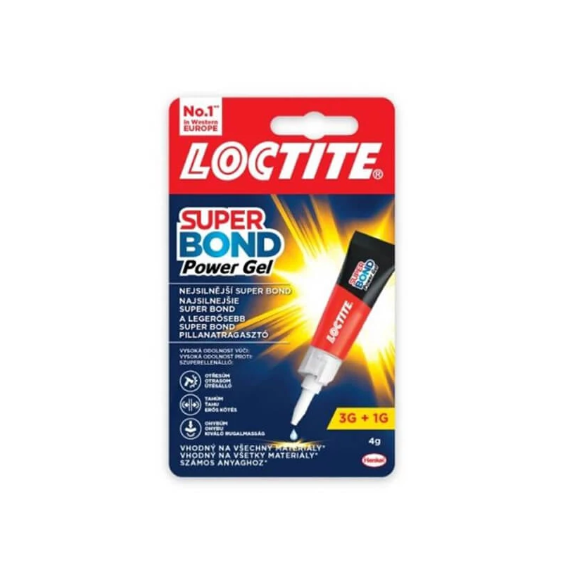 Loctite, adeziv instantaneu Super Bond Power Gel, 3+1 g