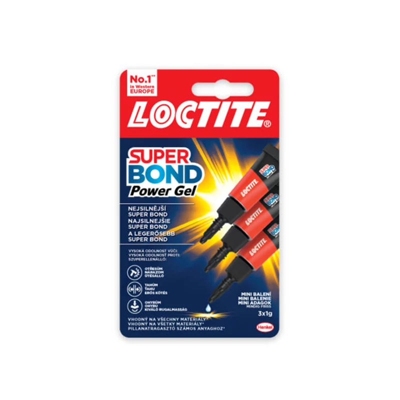 Loctite, adeziv instantaneu Super Bond Power Gel Mini Trio, 3x1 g