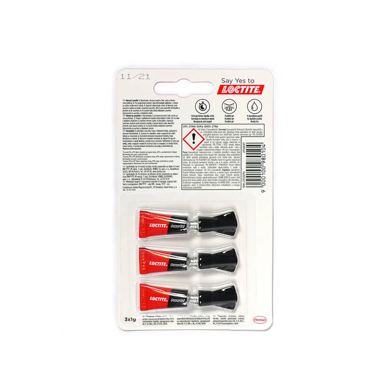 Loctite, adeziv instantaneu Super Bond Power Gel Mini Trio, 3x1 g