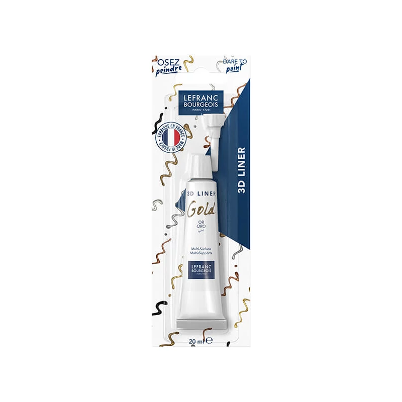 3D Liner vopsea contur, nu se poate arde, 20 ml - aur