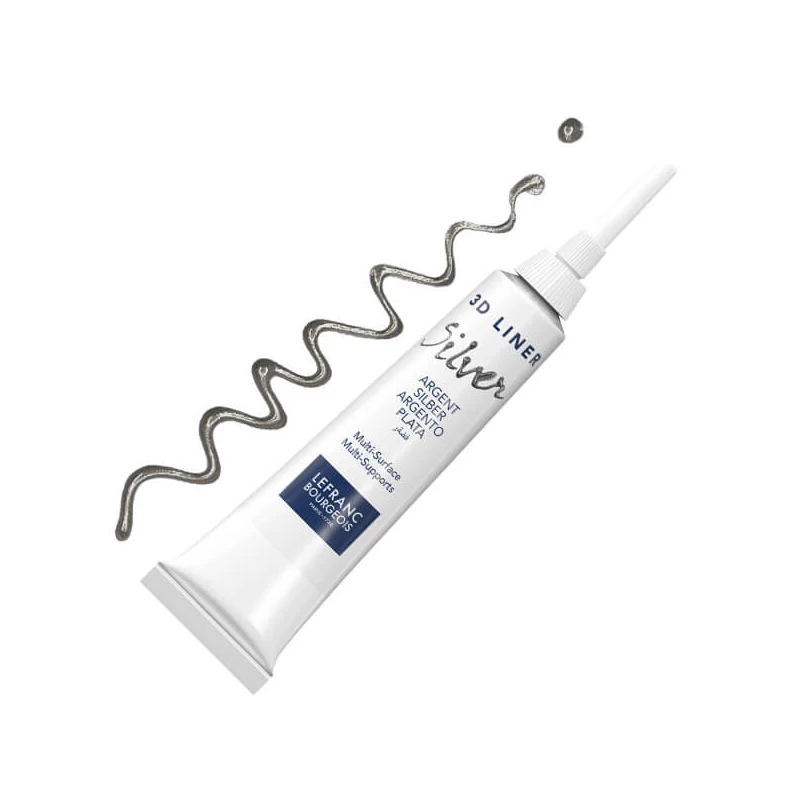 3D Liner vopsea contur, nu se poate arde, 20 ml - argint