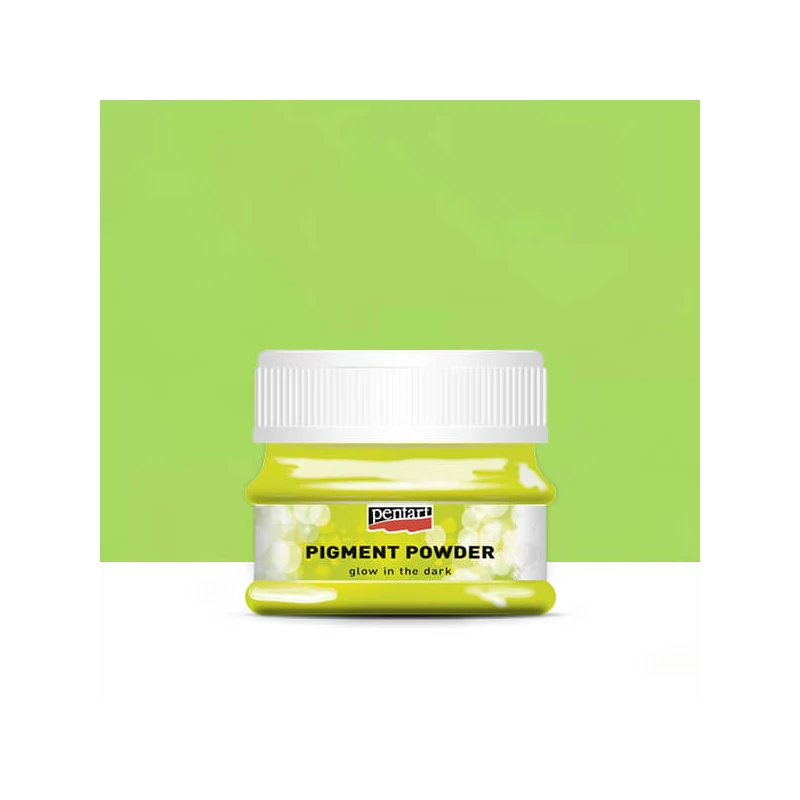 Pudră de pigment Pentart care strălucește în întuneric, 12 g - verde deschis