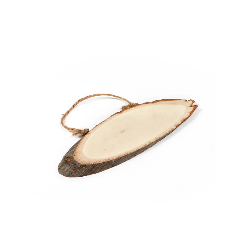 bază   Tablou u din lemn, felie din lemn cu cuier - oval, cca. 7-9x20 cm
