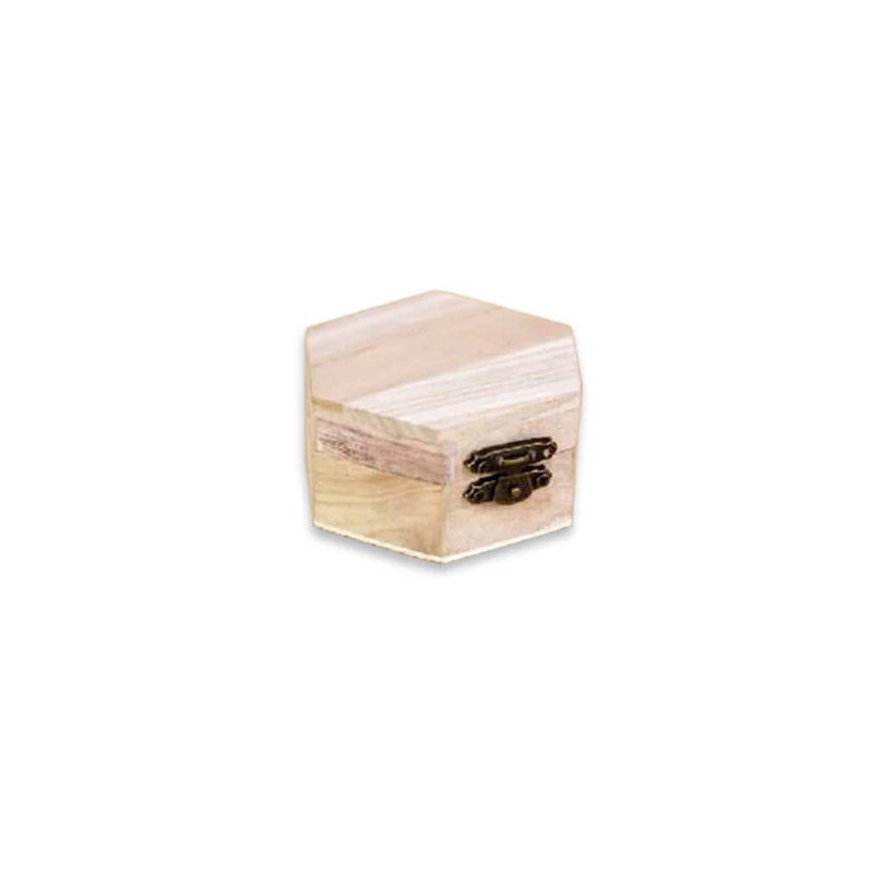 Mini cutie din lemn, hexagon, 65x40 mm