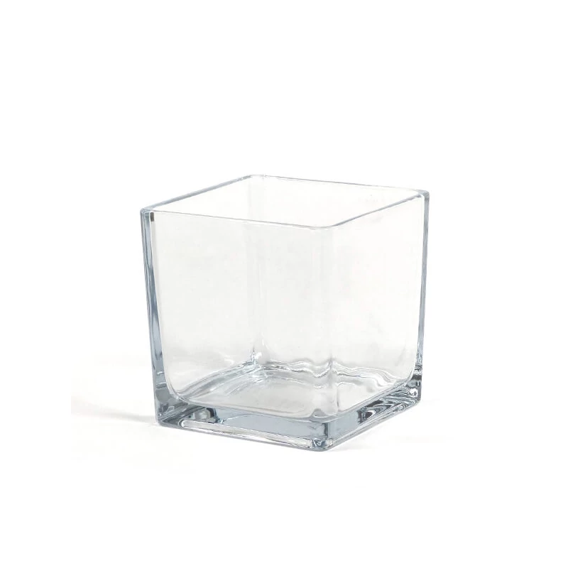 Depozitor sticlă, suport lumânare - cub - 10x10 cm