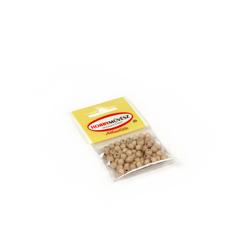 Bile de lemn la pachet, cu orificiu - 6 mm, 65 buc