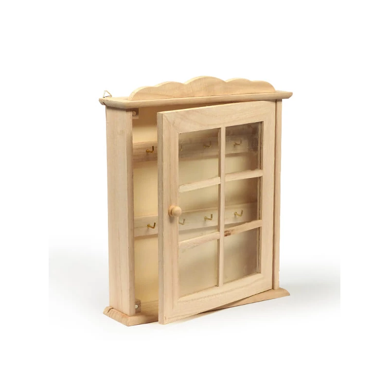 Dulap pentru chei din lemn - casetă de sticlă, 21x5,5x25 cm
