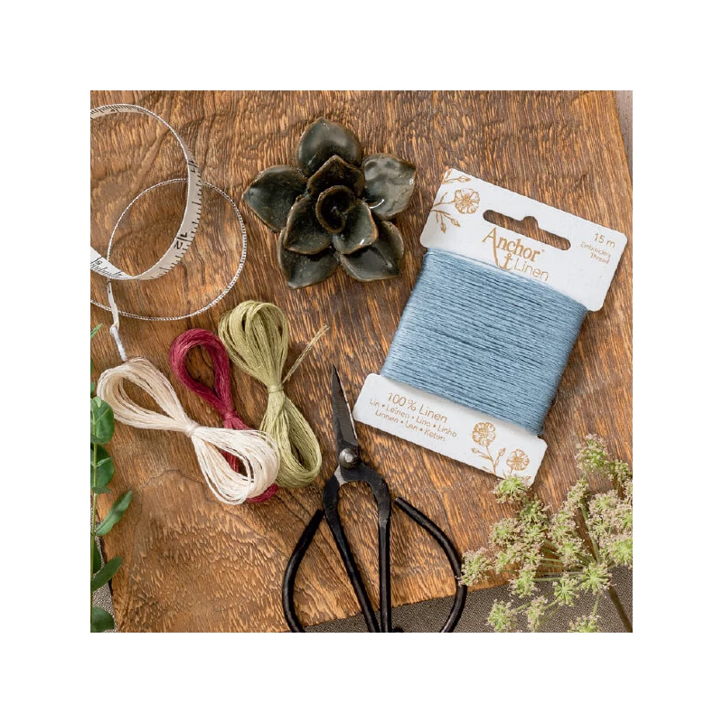 Fir de broderie, Anchor Linen, 15 m - 29 gri pudra