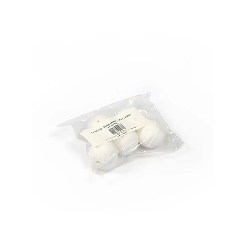 Bile de hârtie presată într-un pachet - 30 mm, albe, 5 buc