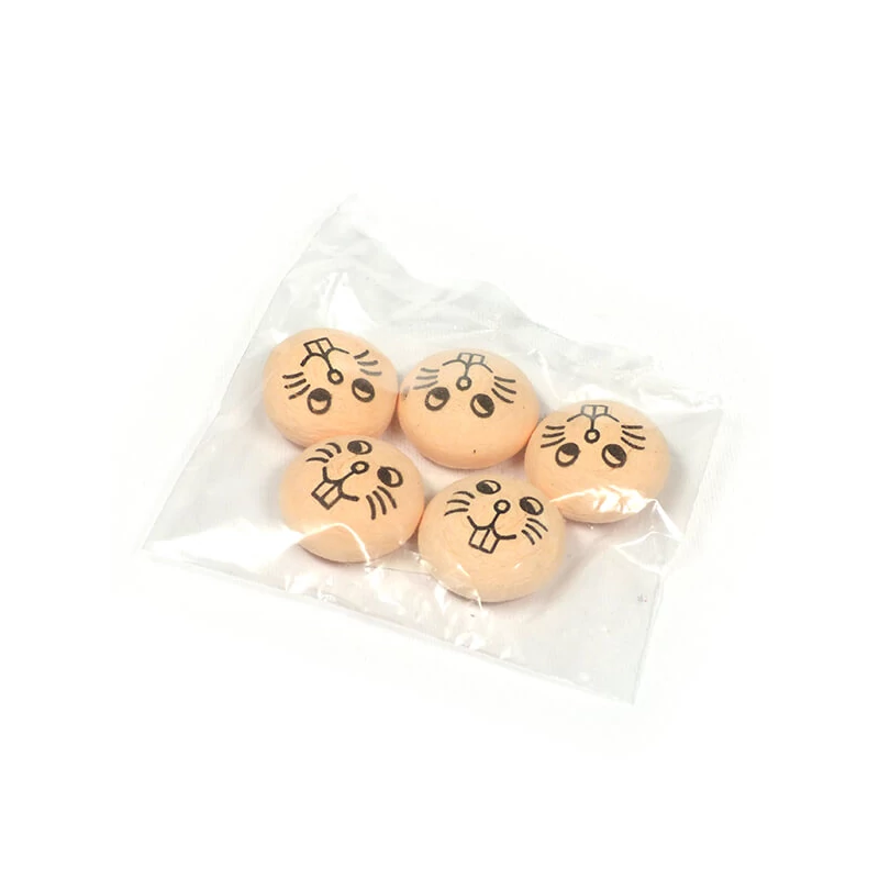 Cap din hârtie presată - Cap de iepuraș, cu dinți mari, plat, 3 cm, 5 buc