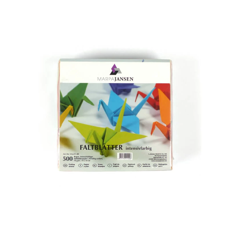 Hârtie origami, colorată - 70 g, 500 coli, 14x14 cm