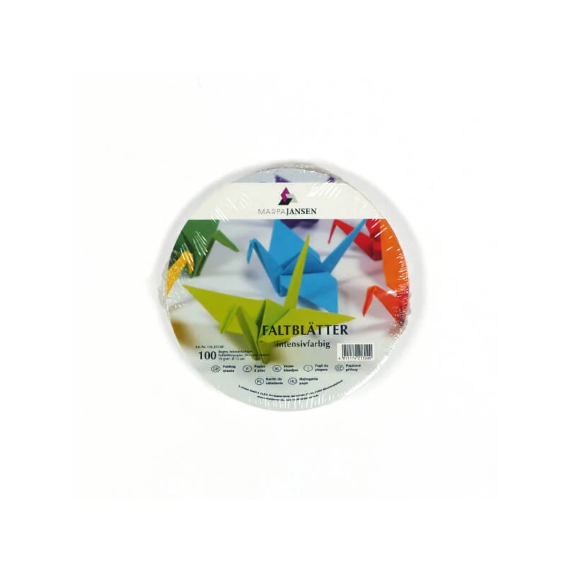 Hârtie origami, colorată - 70 g, 100 coli, cerc de 12 cm