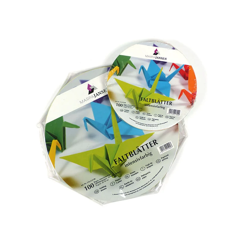 Hârtie origami, colorată - 70 g, 100 coli, cerc de 18 cm