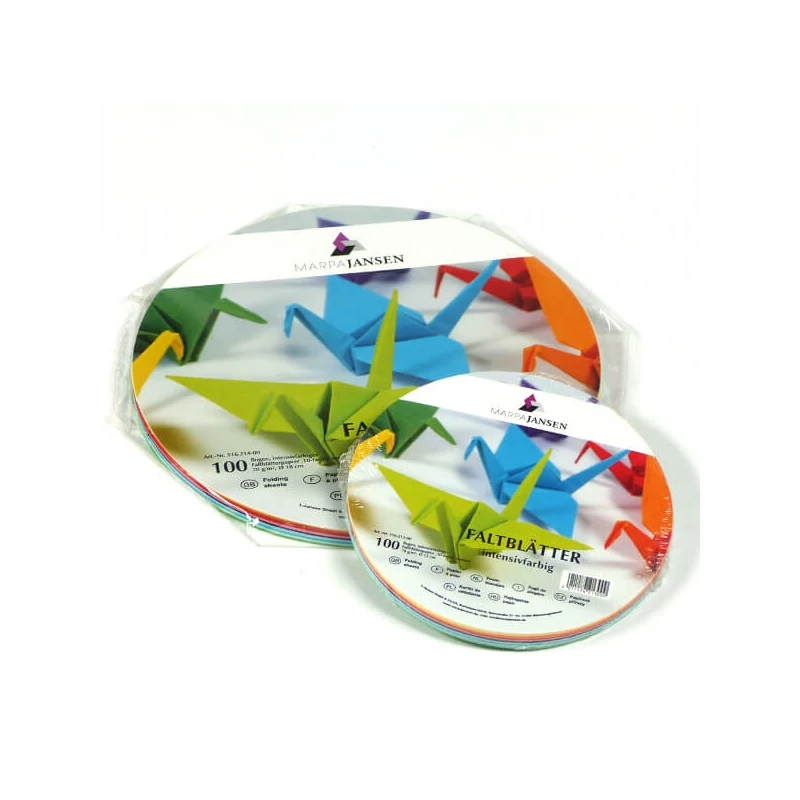 Hârtie origami, colorată - 70 g, 100 coli, cerc de 18 cm