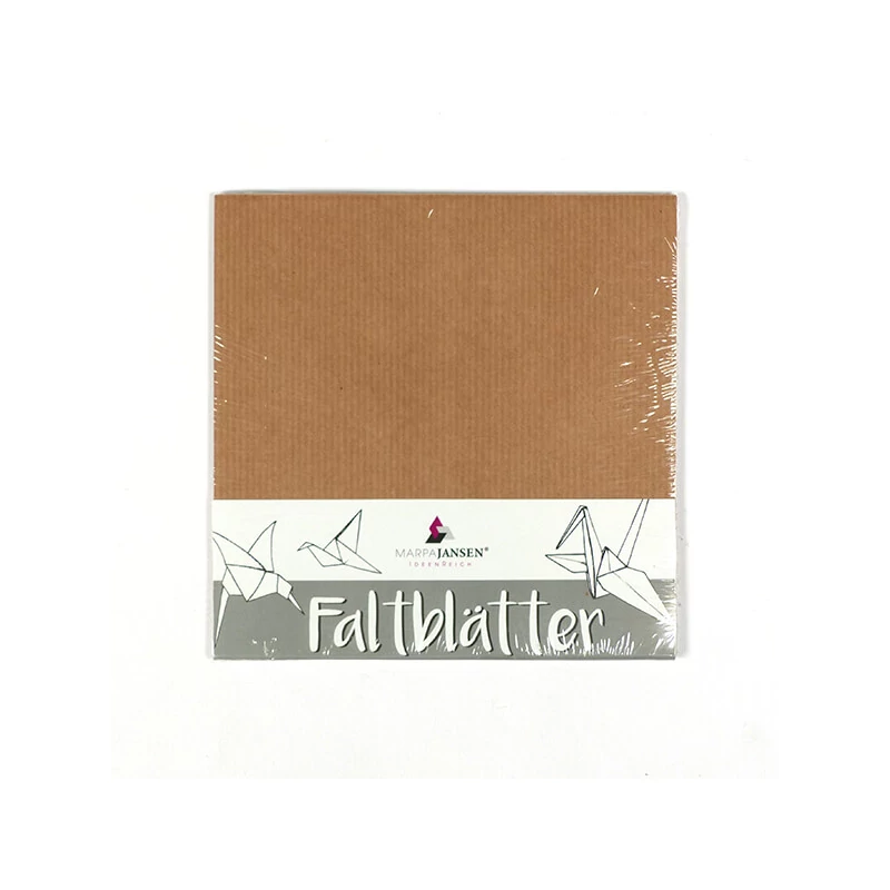 Hârtie origami, hârtie kraft - 80 g, 32 coli, 15x15 cm - maro