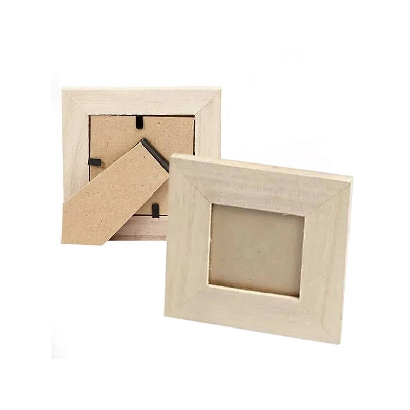 Ramă Tablou u din lemn cu sticlă - mini, pătrată, 10x10 cm (5,5x5,5 cm)