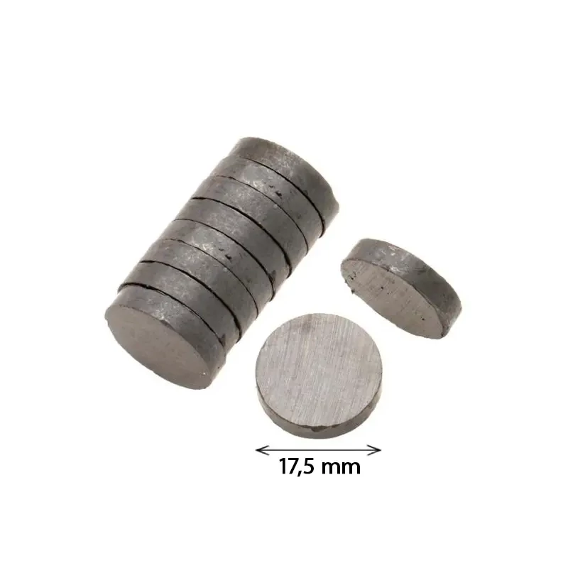 Magnet rotund - 17,5 mm, 10 buc