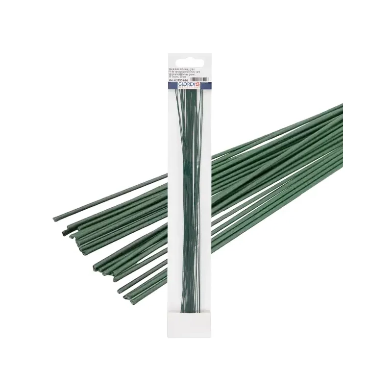 Sârmă pentru aranjamente florale, 0,8 mm, 30 cm, 35 bucăți - verde