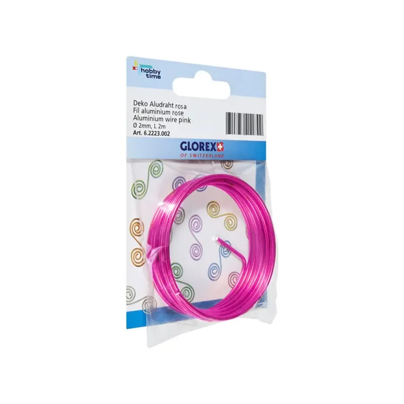 Sârmă de aluminiu, 2 mm, 2 m - pink