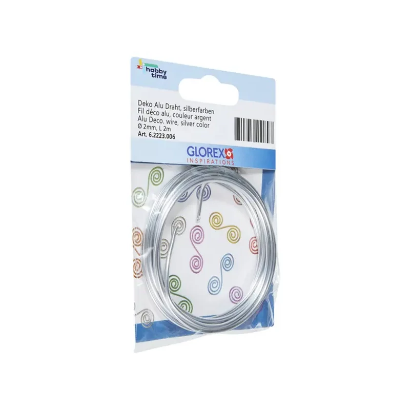Sârmă de aluminiu, 2 mm, 2 m - argint