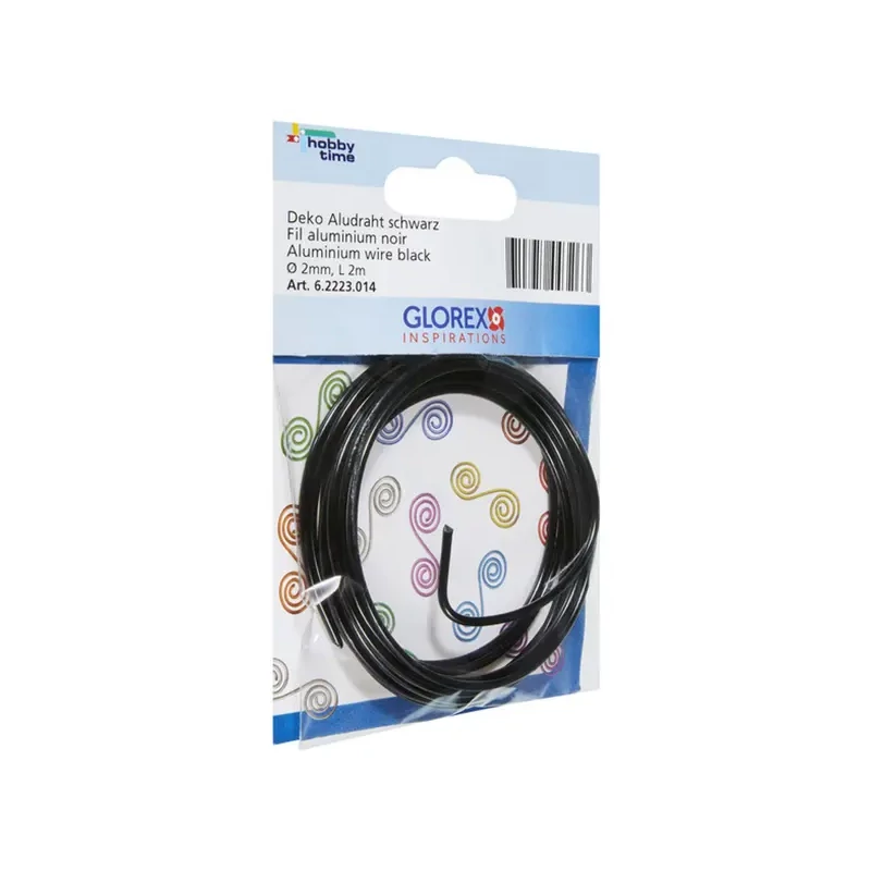 Sârmă de aluminiu, 2 mm, 2 m - negru