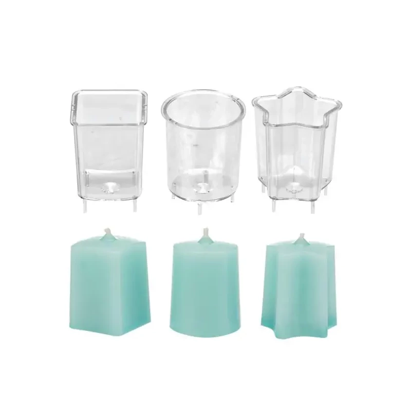 Set de forme pentru turnarea lumânărilor - stea, prismă, cilindru