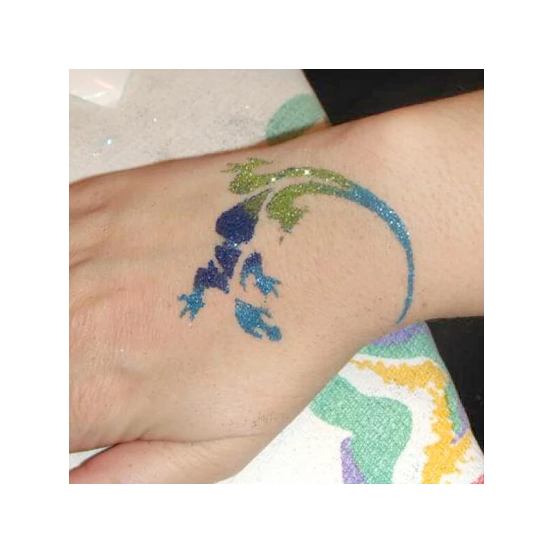 Șablon de tatuaj, șablon autoadeziv - șopârlă, gecko 01