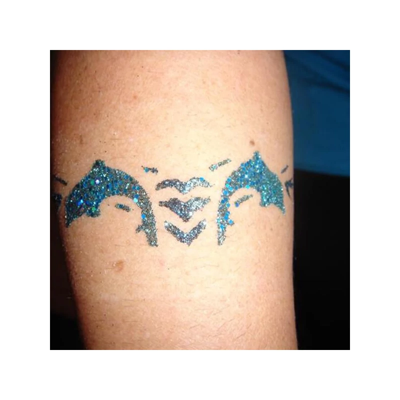 Șablon de tatuaj, șablon autoadeziv - Delfini 02