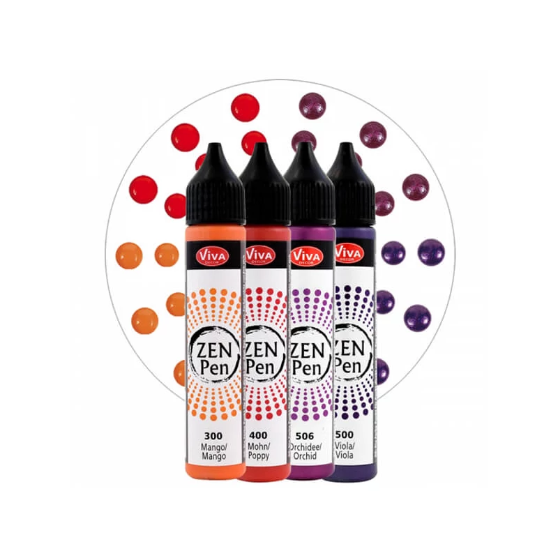 Set stilouri pentru pictare în puncte Zen Pen, 4x28 ml - Moment magic