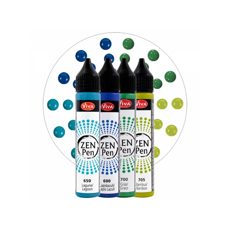 Set stilouri pentru pictare în puncte Zen Pen, 4x28 ml - Puterea naturii