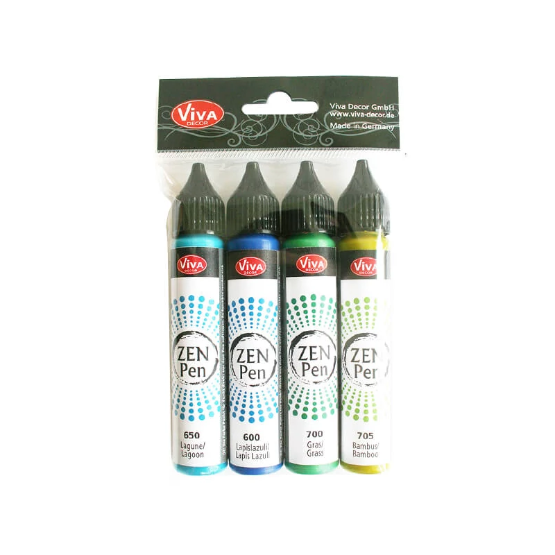 Set stilouri pentru pictare în puncte Zen Pen, 4x28 ml - Puterea naturii