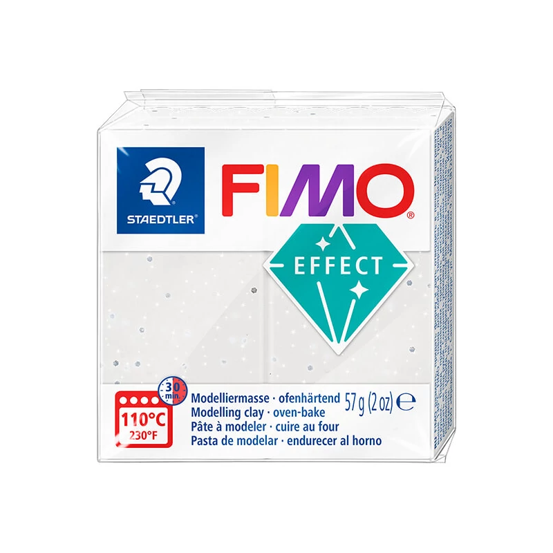 Plastilină care se întărește la coacere  FIMO Effect, 57 g - granit alb cu efect de piatra (8010-003)