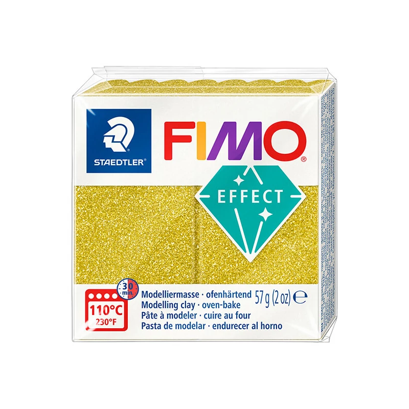 FIMO EFFECT plastilină care se întărește la coacere , 57 g - auriu cu sclipici (8010-112)