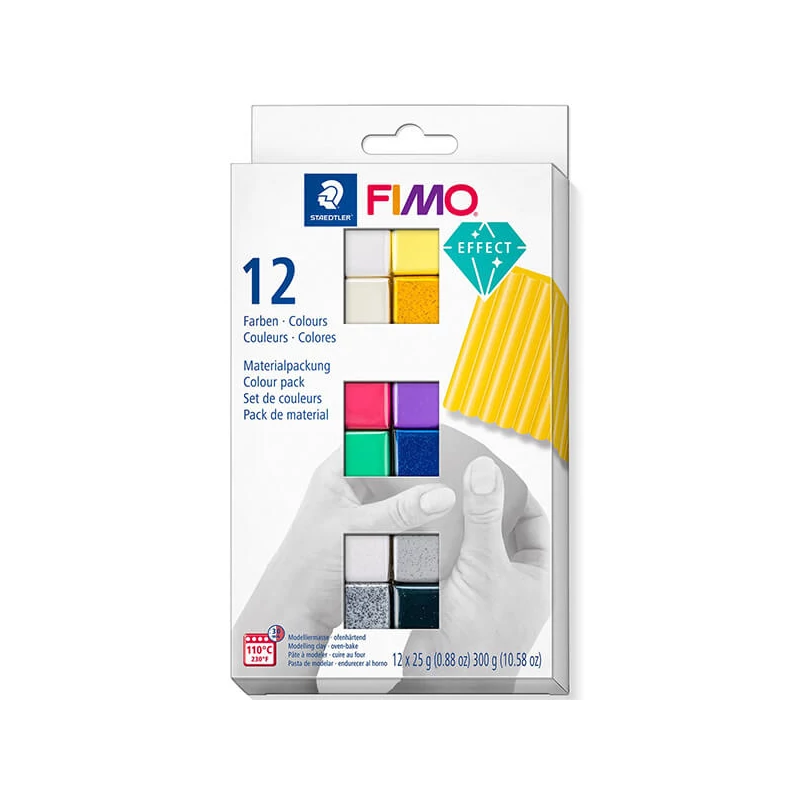 Set Plastilină care se întărește la coacere  FIMO Effect Color Pack, 12x25 g