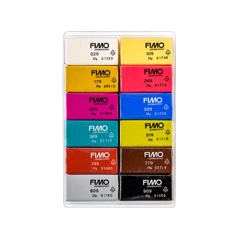 FIMO Effect Color Pack Set Plastilină care se întărește la coacere  efect piele, 12x25 g