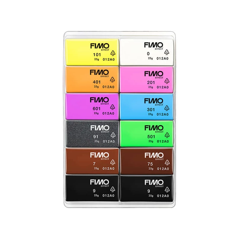 Set Plastilină care se întărește la coacere  FIMO Effect Color Pack, 12x25 g - Neon