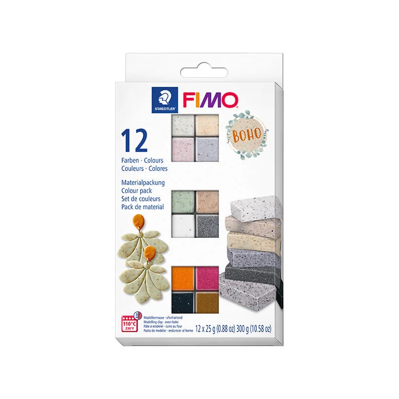 Set Plastilină care se întărește la coacere  FIMO Effect Color Pack, 12x25 g - Boho