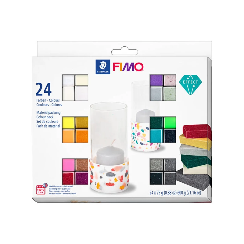 Set Plastilină care se întărește la coacere  FIMO Effect Color Pack, 24x25 g