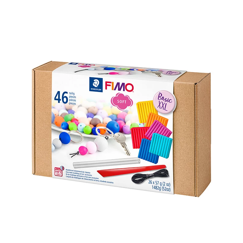 Set plastilină FIMO Soft Basic XXL Set, 26x57 g cu accesorii